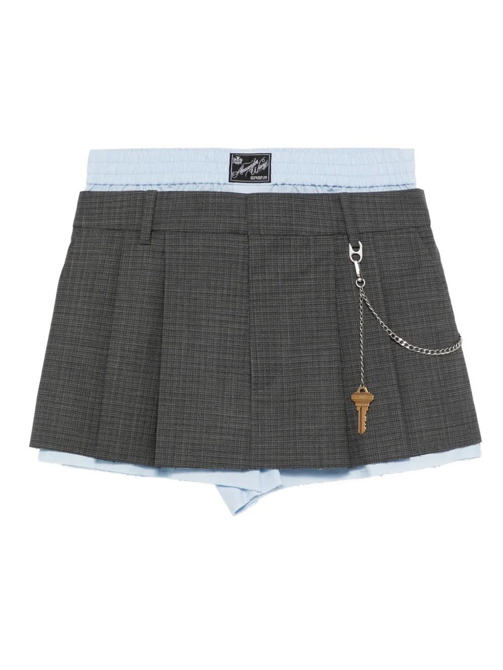 Alexander Wang Pre-Styled Pleated Skort Chain Grey Size 4